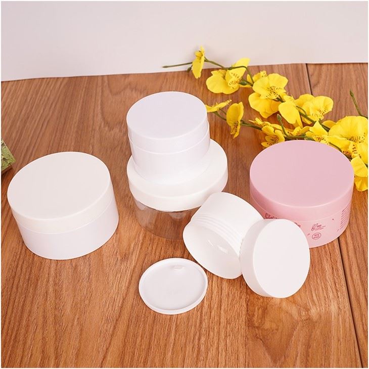 250g White Empty Cosmetic Face Cream Jar With Lip